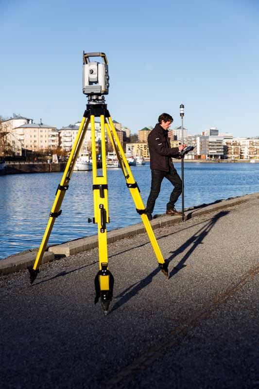 Landmeter aan het werk.